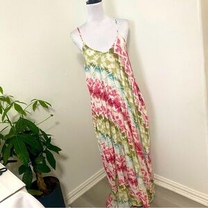 Before You Tie-Dye Dress Spaghetti Adjustable Strap With Pockets Size Small USA